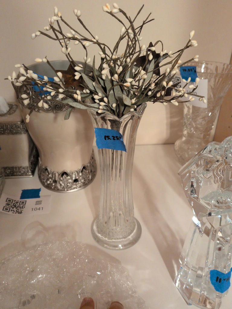 Glass Vases, Crystal Figurine, and Snowflake Ornament - image 3 of 5
