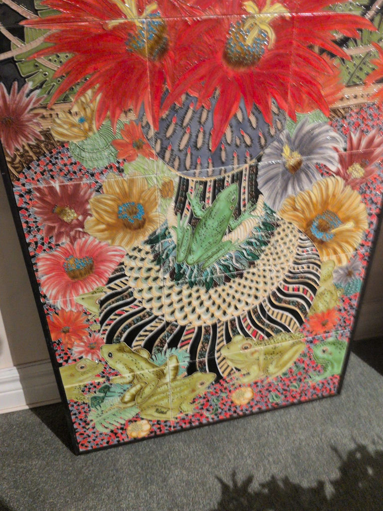 Framed Floral and Frog Artwork - image 3 of 6
