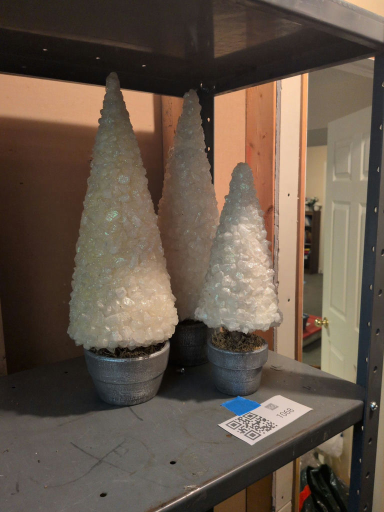 Set of Decorative White Crystal Cone Trees - image 1 of 5