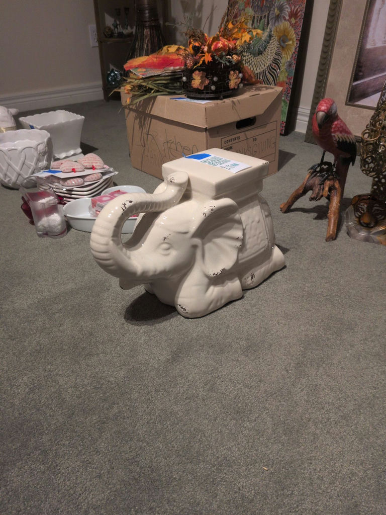 Ceramic Elephant Plant Stand - image 1 of 4