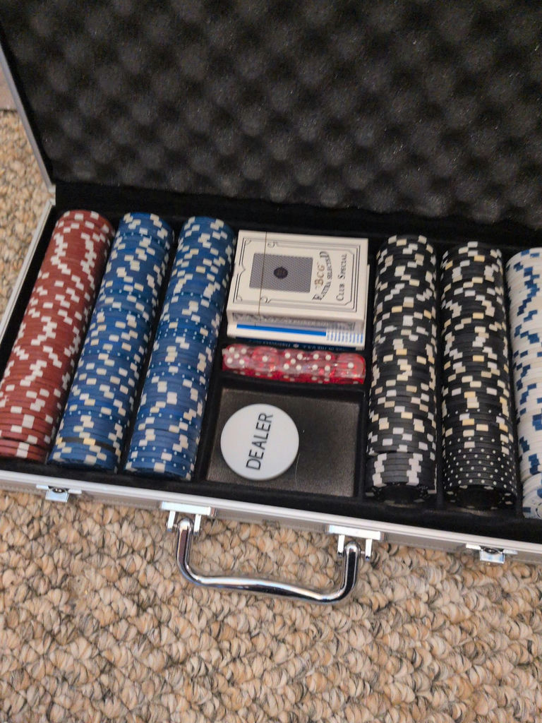 Poker Chip Set, Card Game Rules Book, and Glass - image 5 of 5