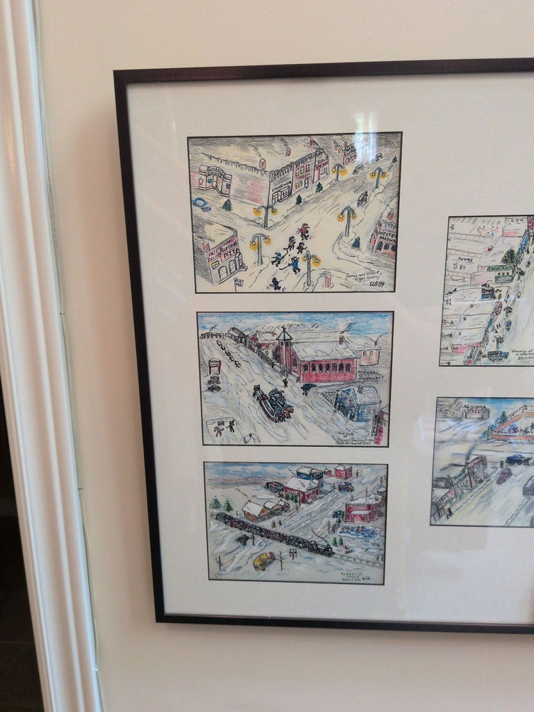 Framed Winter Town Scene Artwork Collage - image 2 of 9