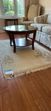 Cream Floral Area Rug with Fringe - thumbnail 1 of 3