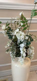 White Floor Vase with Artificial Floral Arrangement - thumbnail 3 of 4