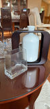 Decorative Ceramic Bottle Vase and Glass Cube Vase - thumbnail 1 of 9