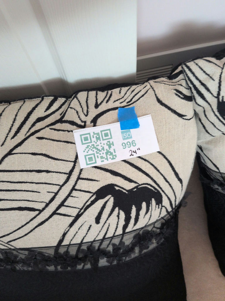 Pair of Black and White Floral Throw Pillows - image 5 of 6