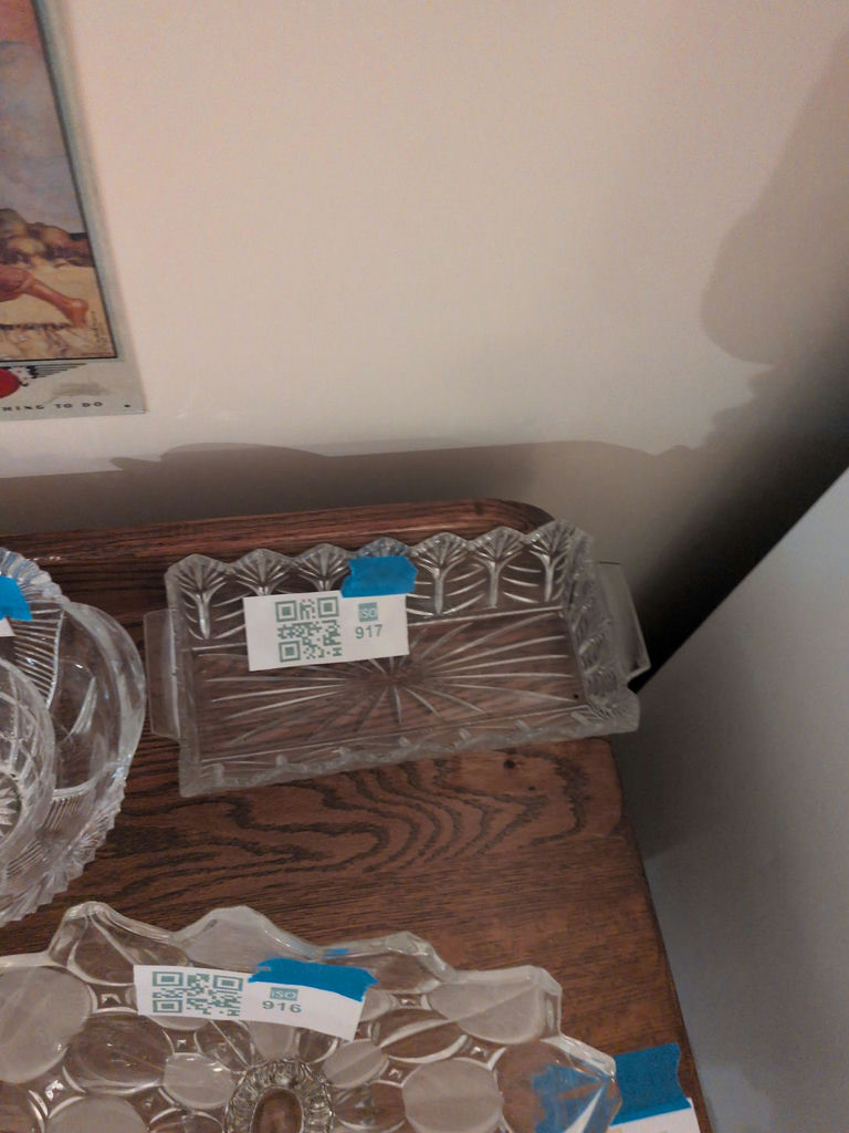 Rectangular Cut Glass Serving Tray - image 1 of 3