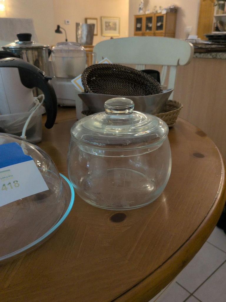 Glass Covered Cake Stand and Lidded Glass Jar - image 2 of 5