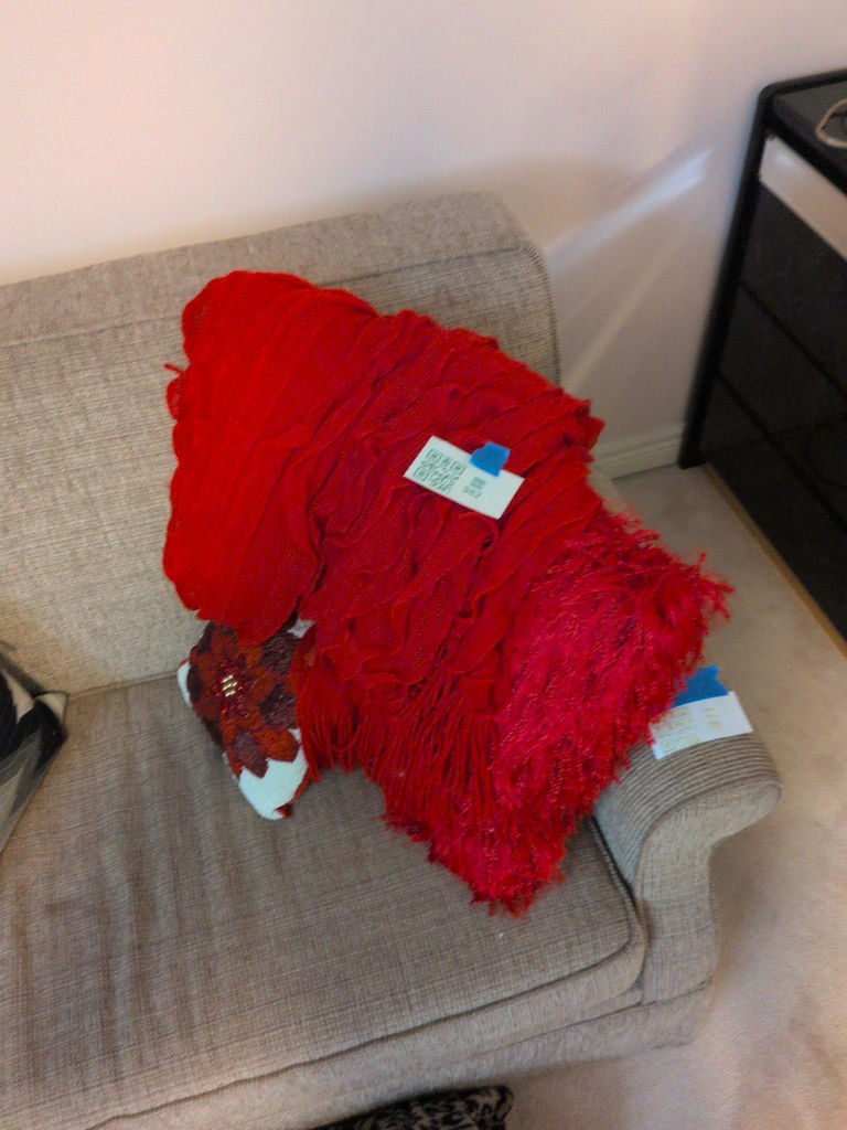 Red Decorative Throw Pillows and Throw Blanket - image 1 of 3