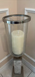 Glass Hurricane Candle Holder with Marble Base - thumbnail 2 of 4