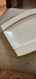 White Serving Tray and Rectangular Platter with Gold Trim - thumbnail 5 of 6