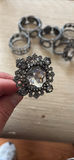 Decorative Napkin Ring Set with Faux Gem Accents - thumbnail 2 of 5