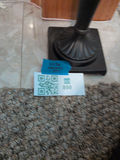 Black Metal Candle Holder with Frosted Glass Hurricane Shade - thumbnail 4 of 5