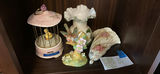 Decorative Ceramic Vase, Bird Figurines, Music Box, and Floral Decorative Object - thumbnail 1 of 5