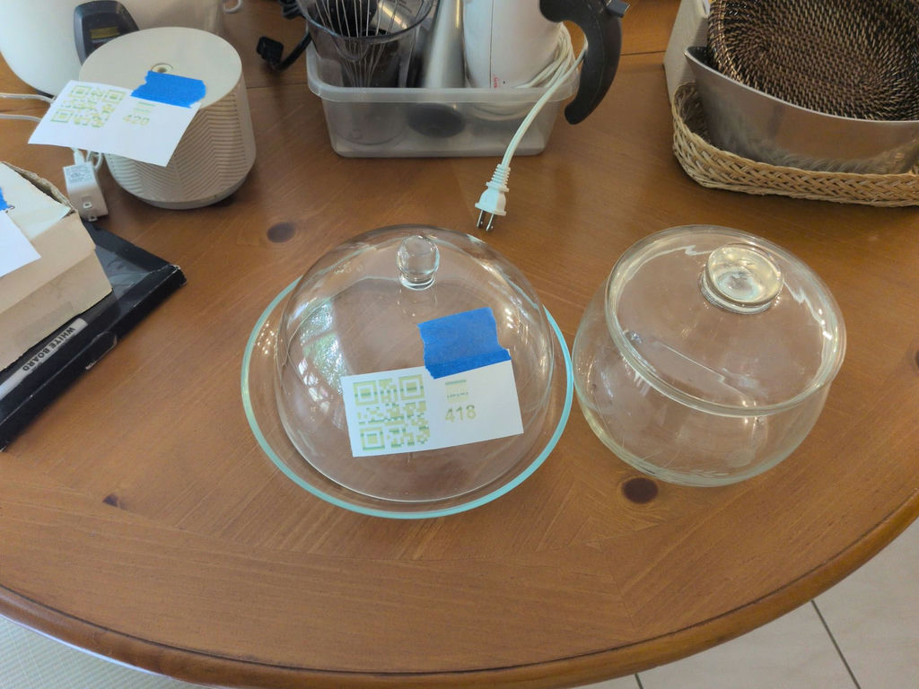 Glass Covered Cake Stand and Lidded Glass Jar - image 1 of 5