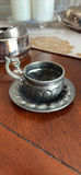 Pewter Cup and Saucer Set, Silver-tone Salt and Pepper Shakers - thumbnail 2 of 24