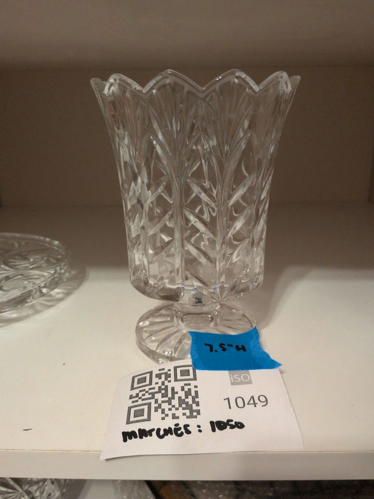 Cut Glass Pedestal Vase - image 3 of 5