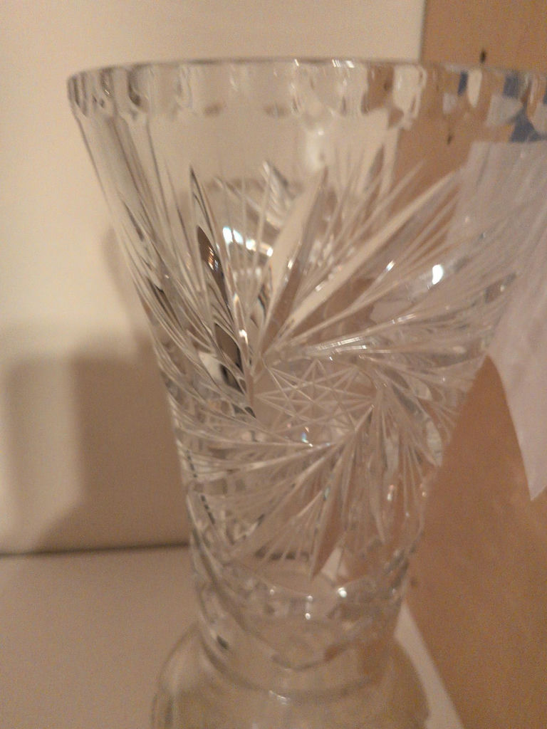 Cut Crystal Glass Vase - image 3 of 6