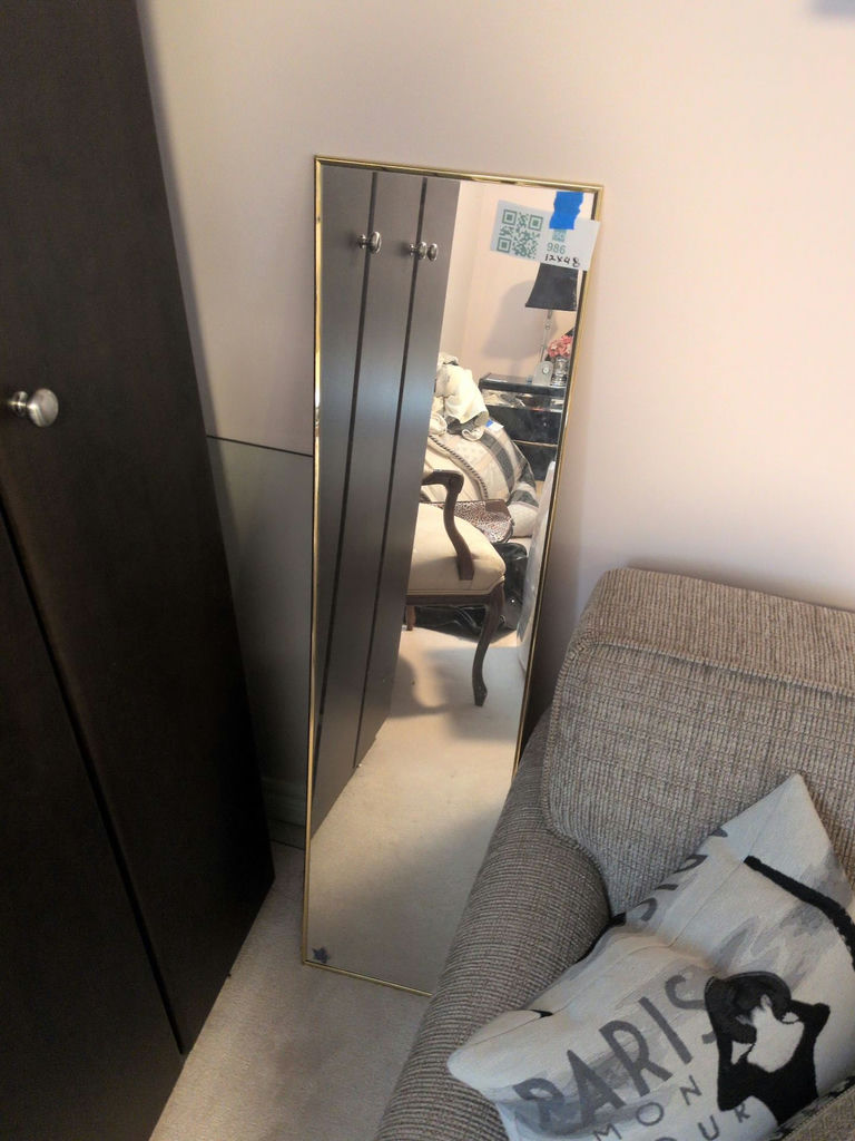 Rectangular Wall Mirror with Gold-Tone Frame - image 1 of 4