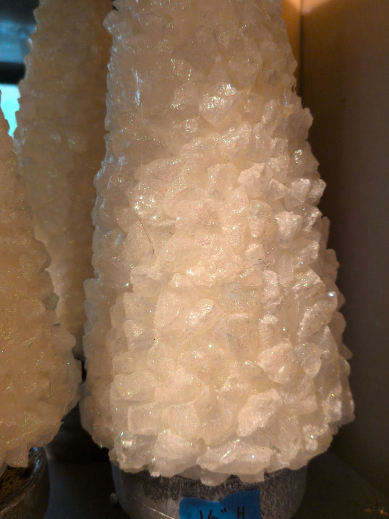 Set of Decorative White Crystal Cone Trees - image 4 of 5