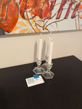 Set of Three LED Taper Candles with Clear Candle Holders - thumbnail 1 of 5