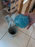 Angel Figurine with Blue Glass Globe and Bird Plaque Decor - thumbnail 4 of 4