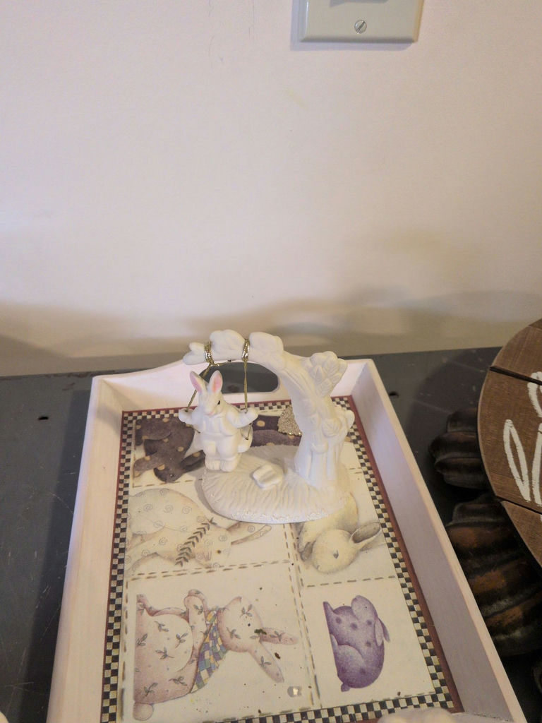 Easter Bunny Figurines and Decorative Tray Set - image 4 of 9