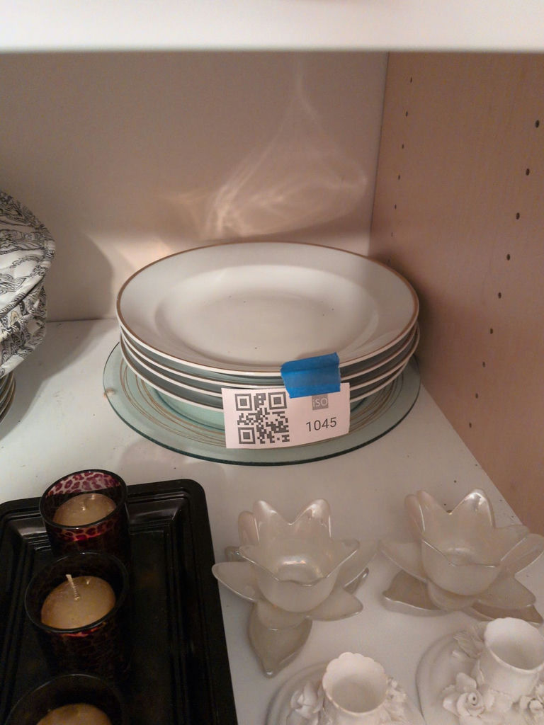 Skye McGhie China White Plates with Gold Trim - image 1 of 5