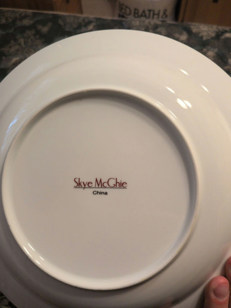 Skye McGhie China White Plates with Gold Trim - image 5 of 5