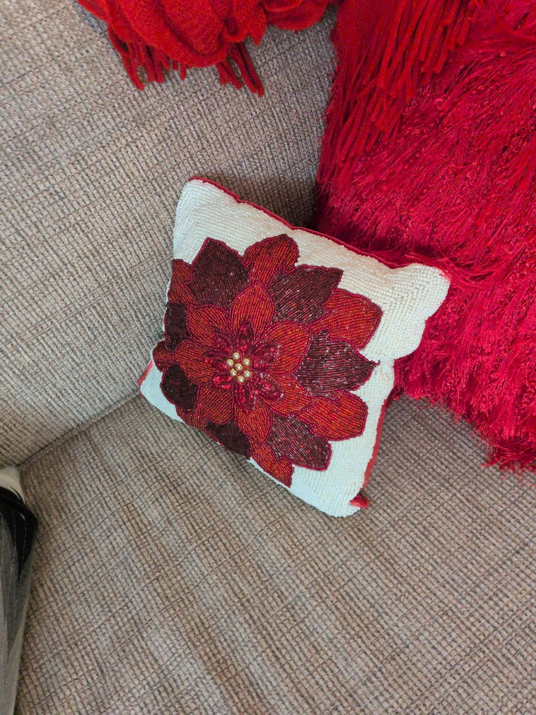 Red Decorative Throw Pillows and Throw Blanket - image 2 of 3