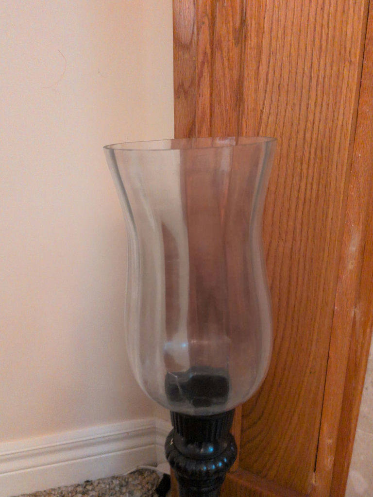 Black Candle Holder With Glass Hurricane Shade - image 2 of 5