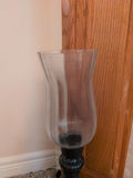 Black Candle Holder With Glass Hurricane Shade - thumbnail 2 of 5