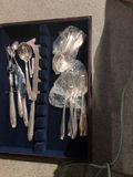 Silver-Tone Flatware Set with Wooden Storage Case - thumbnail 5 of 6