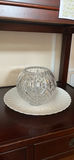 White Shell-Shaped Serving Platter and Cut Glass Bowl - thumbnail 1 of 10