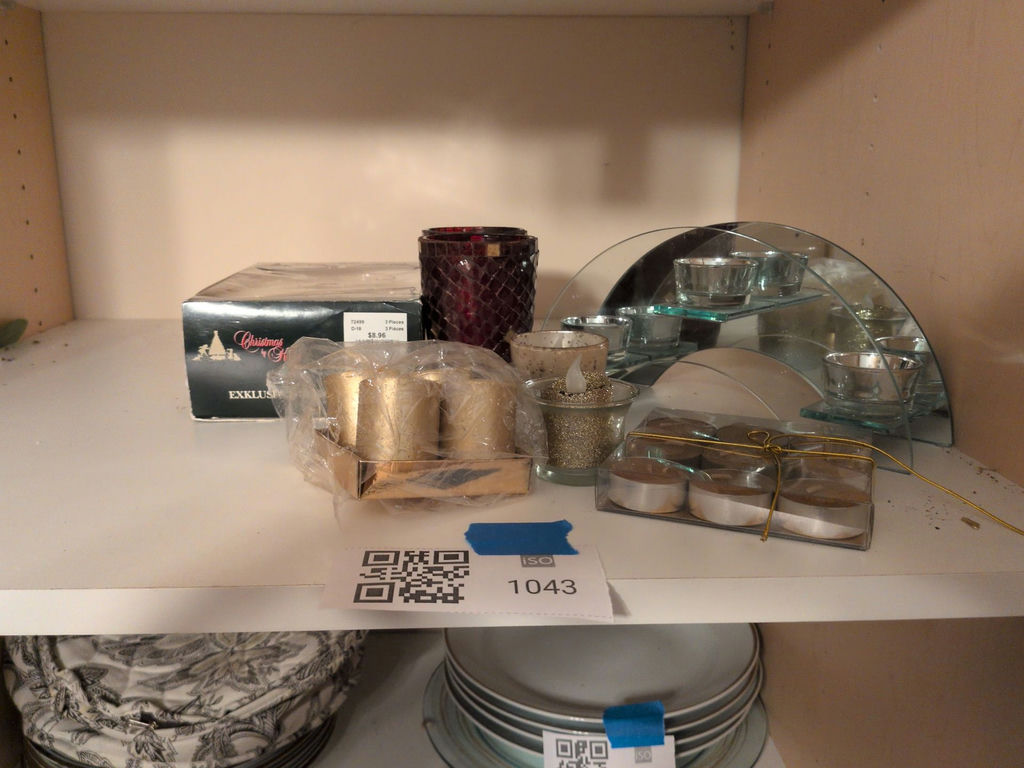 Glass Candle Holders and Decorative Candles - image 1 of 7
