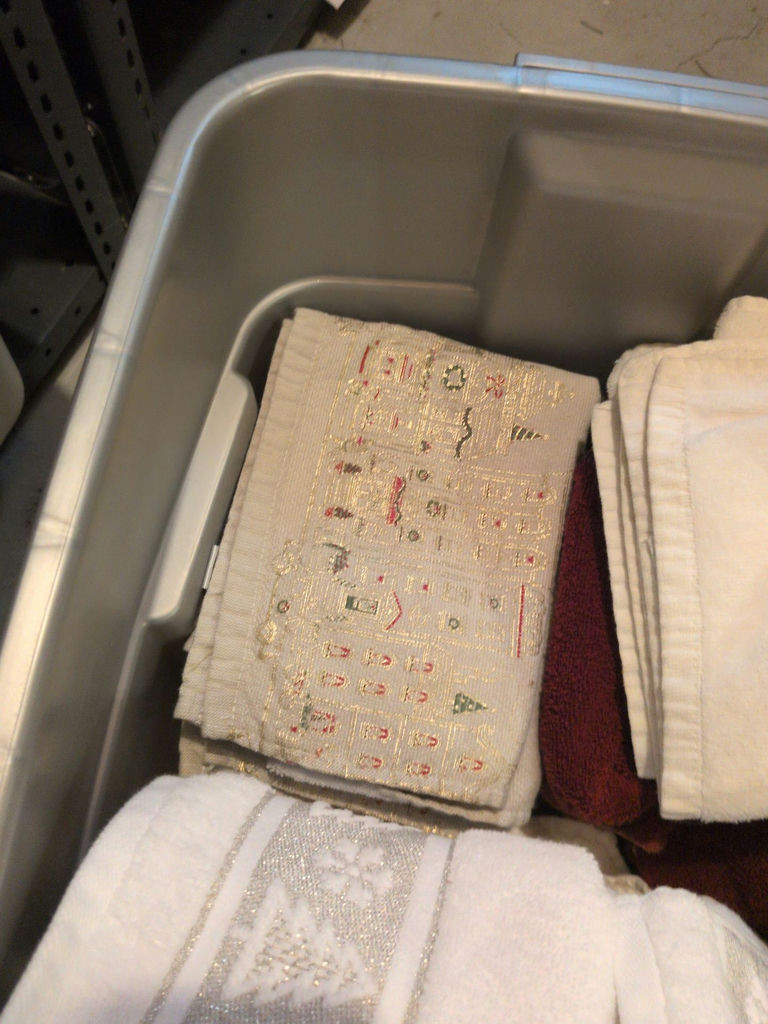 Storage Bin of Christmas Towels and Linens - image 8 of 9