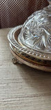 Cut Glass Covered Dish and Small Glass Bowl with Silver-Tone Holders - thumbnail 3 of 11