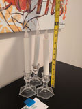 Set of Three LED Taper Candles with Clear Candle Holders - thumbnail 4 of 5