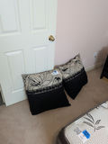 Pair of Black and White Floral Throw Pillows - thumbnail 1 of 6