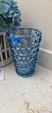 Blue Artificial Flower Arrangement and Blue Glass Vase - thumbnail 4 of 5