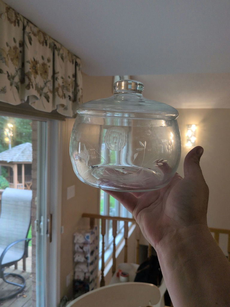Glass Covered Cake Stand and Lidded Glass Jar - image 4 of 5