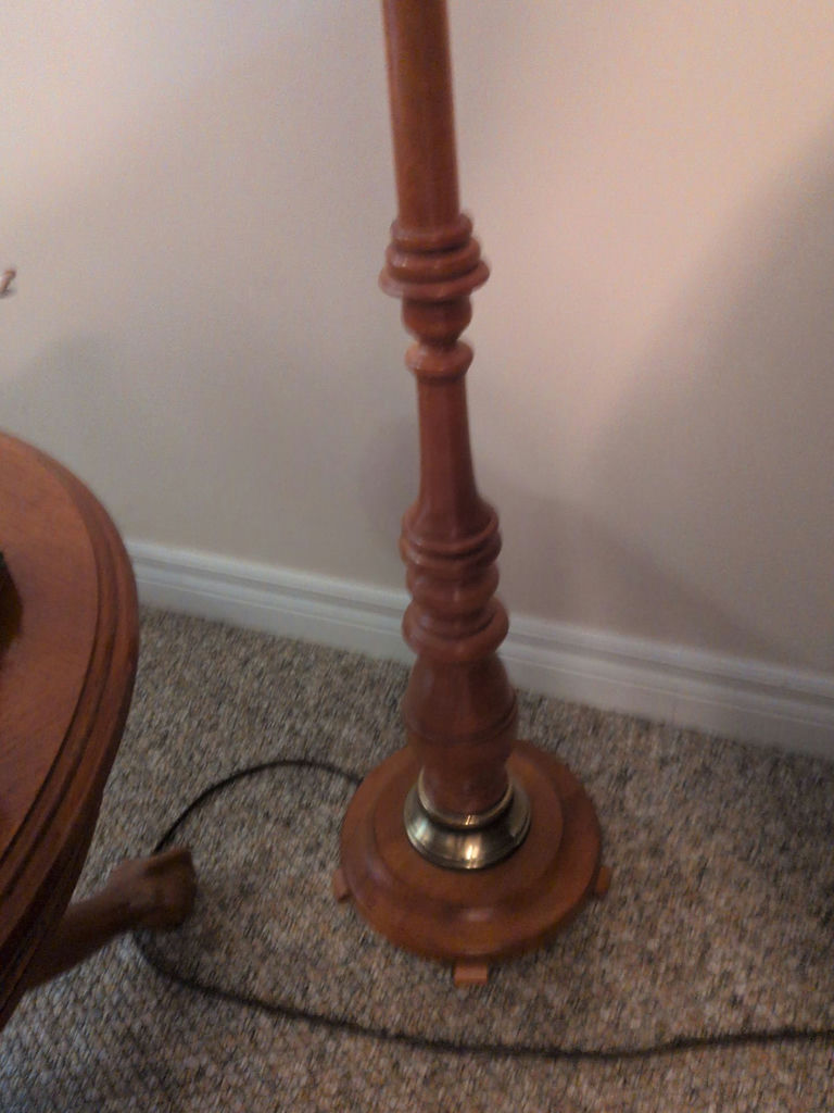 Wooden Floor Lamp with White Shade - image 4 of 5