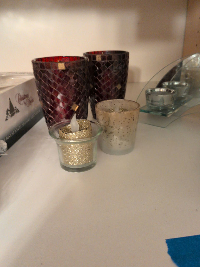 Glass Candle Holders and Decorative Candles - image 5 of 7
