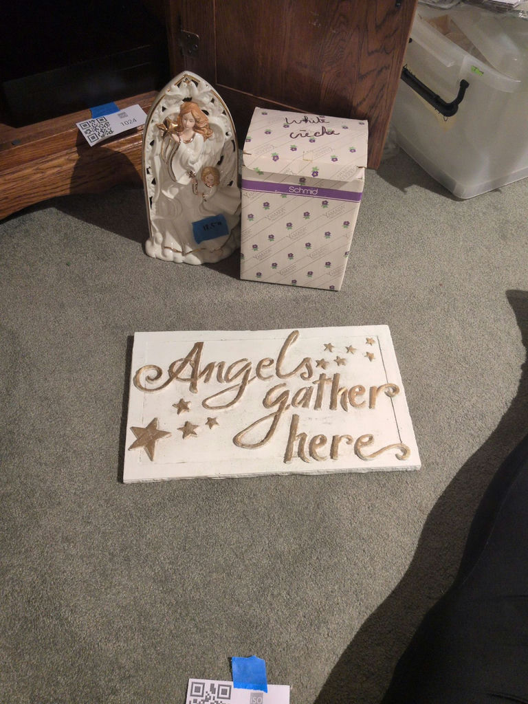 Angel Figurines, Nativity Decoration, and Wall Sign - image 3 of 5