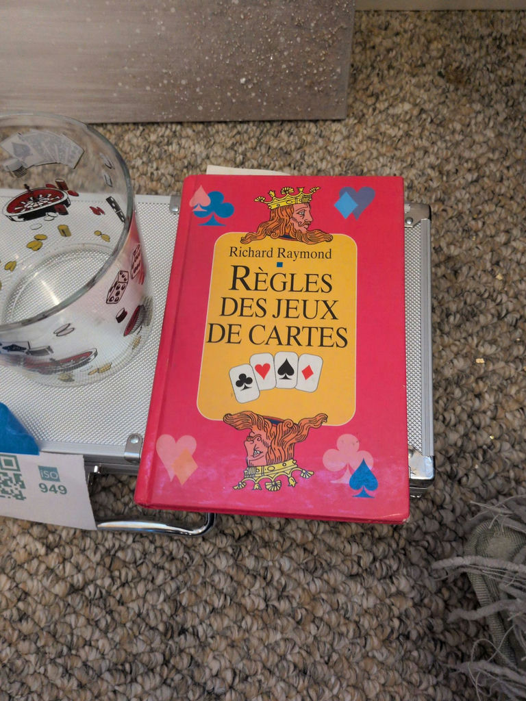 Poker Chip Set, Card Game Rules Book, and Glass - image 2 of 5
