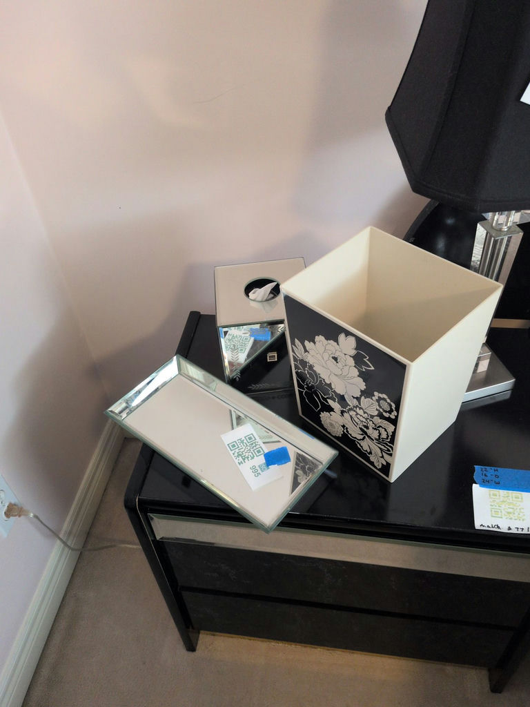 Decorative Wastebasket, Tissue Box Cover, and Tray - image 1 of 5