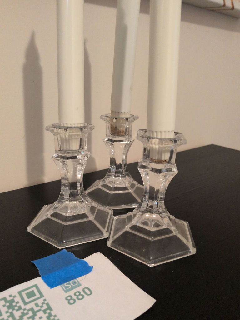 Set of Three LED Taper Candles with Clear Candle Holders - image 2 of 5
