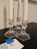 Set of Three LED Taper Candles with Clear Candle Holders - thumbnail 2 of 5