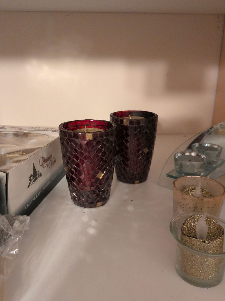 Glass Candle Holders and Decorative Candles - image 4 of 7