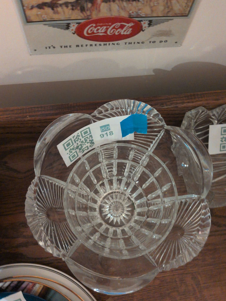 Cut Glass Bowl and Small Dish - image 4 of 5